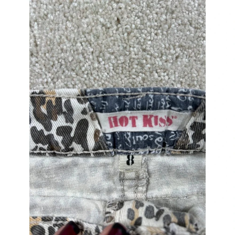 Hot Kiss Womens Size 8 Skylar Skirt Leopard Min Mobwife Raw Hem Thick‎ Stitch